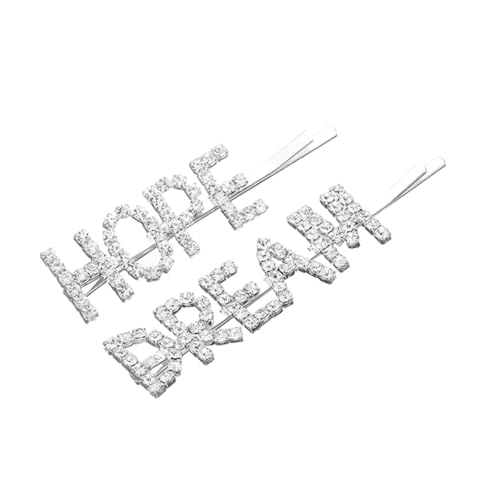 HAMPPLIES Silberne Buchstaben haarspange aus Legierung Eleganter Haarschmuck für Frauen Vielseitig für Hochzeiten Partys Alltag Glänzendes Design Festlich und Modisch von HAMPPLIES