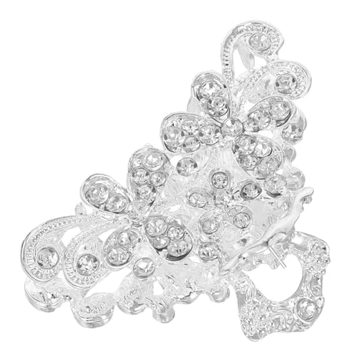 HAMPPLIES Silberner Mini Haarclip mit Funkelnden Strasssteinen Design Langlebiges Eleganter Brautschmuck für Hochzeit und Alltag Dezenter für Damenfrisuren von HAMPPLIES