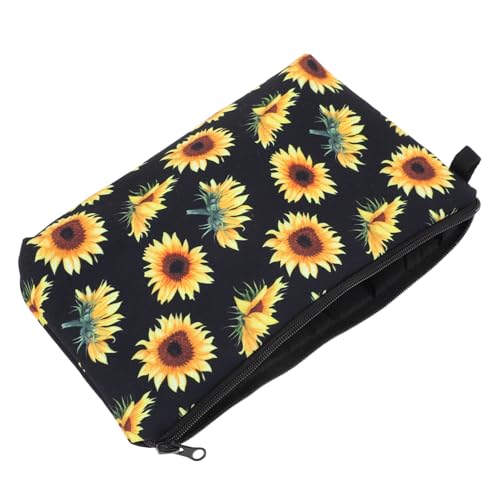 HAMPPLIES Sonnenblumen Kosmetiktasche Damen Waschbeutel mit Robustem Reißverschluss Große Kapazität Leicht und Tragbar Multifunktionaler Kulturbeutel für Reise und Alltag von HAMPPLIES