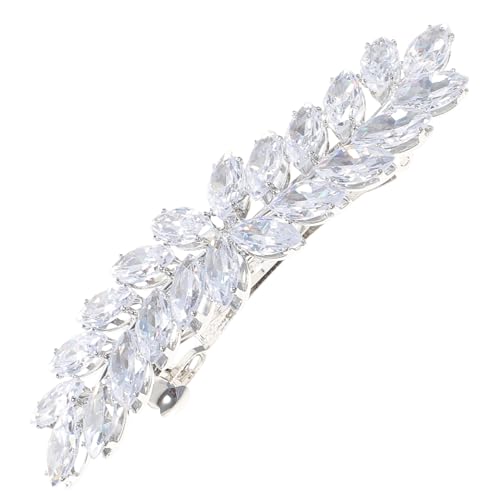 HAMPPLIES Spring Hairpin Damen Haarklammer mit Strass Vintage Silberfarbene Haarschmuck Klammer für Hochzeit Geburtstag Alltag Eleganter Clip für Geflochtenes Lockiges und Glattes Haar von HAMPPLIES