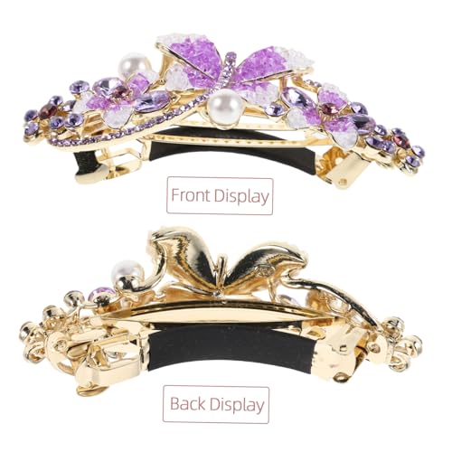 HAMPPLIES Strass Haarspange mit Schmetterlingsdesign Stabiler Schnappverschluss Sicherer Ponytail Halter für Damen Vielseitig Einsetzbar bei Alltag und Festlichen Anlässen Komfortabel und von HAMPPLIES