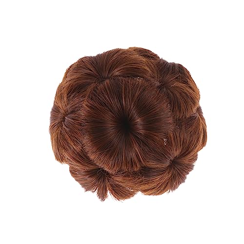 HAMPPLIES Synthetische Haar Clip Haarknoten Fixator mit Blumenmotiv Leichter Braun Einfach zu Befestigen für Damen Hochsteckfrisuren Styling und Volumen Langlebiges Haarschmuck Accessoire von HAMPPLIES