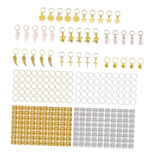 HAMPPLIES Teiliges Haarschmuck aus Goldenem Metall DIY Dreadlocks Ringe und Perlen Langlebige Haar Braid Accessoires für Frauen Männer Festival und Partyfrisuren von HAMPPLIES