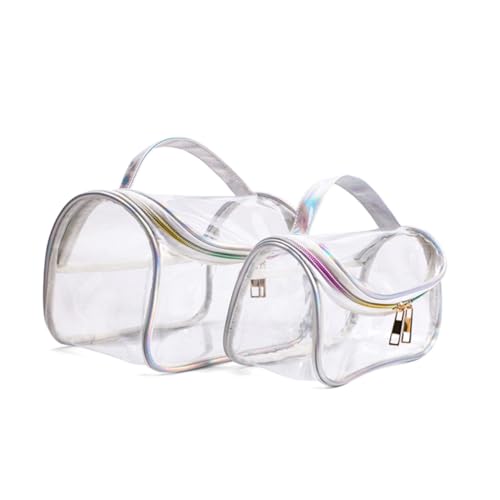 HAMPPLIES Transparente Kleine Dusch und Kosmetiktasche mit Marmor Muster Leichte Multifunktionale Kulturtasche für Damen Tragbare Reise Aufbewahrung mit Großem Fassungsvermögen Robustes PU von HAMPPLIES