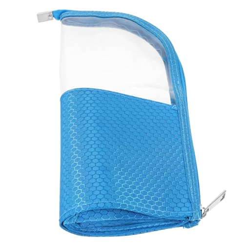 HAMPPLIES Transparente Kosmetiktasche Damen Reise Kulturbeutel Makeup Organizer Leicht und Kompakt für Lippenstift Nagellack Handy Aufbewahrung Tasche Himmelblau von HAMPPLIES