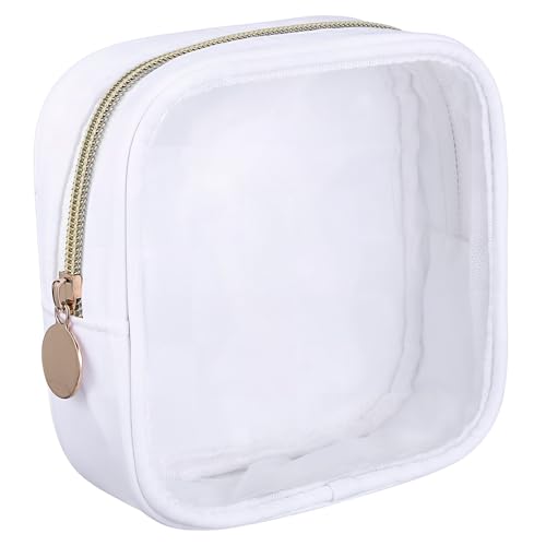 HAMPPLIES Transparente Mini Kosmetiktasche mit Reißverschluss Kompakte Make Up Tasche für Reisen und Alltag Robustes Organizer Täschchen für Damen Vielseitig Nutzbar als Schmink und von HAMPPLIES