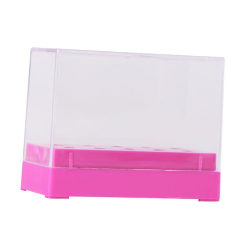HAMPPLIES Transparente Nagelbohrer Aufbewahrungsbox aus Robustem Kunststoff Praktische Nagelfräser Schleifkopf Organizer mit Lochdesign Staubdicht für Professionelle Maniküre und von HAMPPLIES
