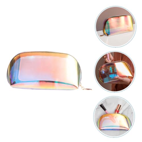 HAMPPLIES Transparente TPU Kosmetiktasche Damen Holografische Große Kulturtasche Wasserabweisend Leicht Tragbar Praktische Makeup Toiletry Bag für Reisen Camping und Alltag von HAMPPLIES