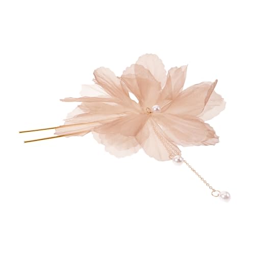 HAMPPLIES U-förmige Haarnadel Mit Blumenschmuck Und Quaste Dunkelrot Für Hochzeiten Und Partys Strapazierfähig Haarschmuck Für Damen von HAMPPLIES