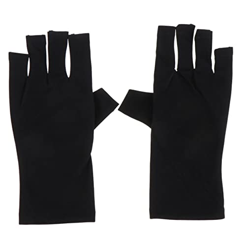 HAMPPLIES UV Schutzhandschuhe Gel Maniküre Handschuhe Fingerlos Atmungsaktiv Leicht Polyester für Damen Nageltrockner Schutz UV Licht Gel Nägel von HAMPPLIES