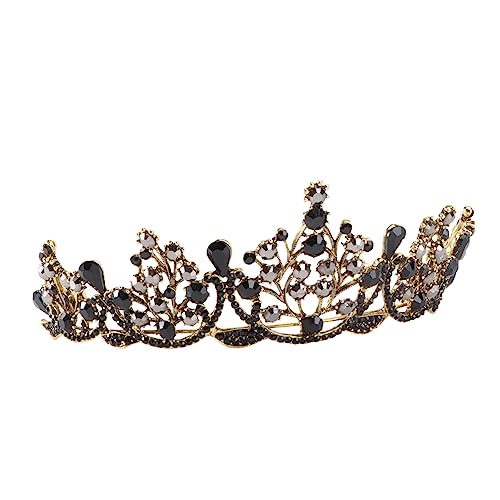 HAMPPLIES Vintage Barock Krone Schwarz Hochzeit Braut Geburtstagsfeier Damen Haarschmuck Königin Stirnband für Festliche Anlässe HAMPPLIES Vintage Barock Krone Schwarz Hochzeit Braut Geburtstagsfeier Damen Haarschmuck Königin Stirnband für Festliche Anlässe von HAMPPLIES