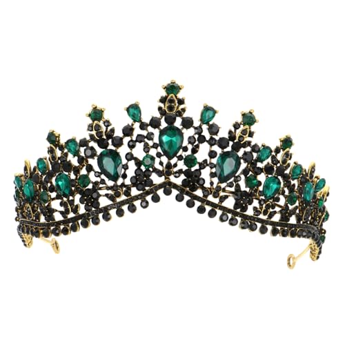 HAMPPLIES Vintage Braut Tiara Krone mit Funkelnden Strasssteinen Barock Hochzeit Haarschmuck für Damen und Mädchen Langlebig Einfach zu Tragen für Hochzeits und Festtagsfeiern von HAMPPLIES
