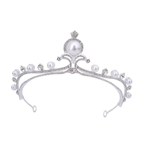 HAMPPLIES Vintage Braut Tiara mit Perlen und Funkelnden Strasssteinen Leicht und Komfortabel Langlebiges Design Haaraccessoire für Hochzeit Geburtstag und Festliche Anlässe von HAMPPLIES