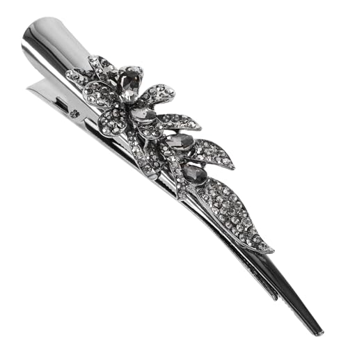 HAMPPLIES Vintage Großer Metall Haarklammer Entenschnabel mit Strasssteinen Dekorative Haarklammer für Dickes Haar Damen Haarspange Stilvoll und Robust Geeignet für Alltag und Besondere von HAMPPLIES