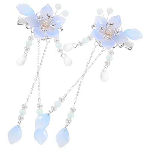 HAMPPLIES Vintage Haarschmuck Blumen Haarnadeln mit Quasten Eleganter Chinesischer Haarschmuck für Frauen und Mädchen Geeignet für Partys Zeremonien und Tägliches Tragen Dekorative von HAMPPLIES