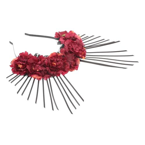 HAMPPLIES Vintage Haarschmuck Damen Heiligenschein Haarreif mit Blütenmotiv Stabiles Diadem für Braut Mädchen Dekoratives Stirnband für Foto Karneval und Festliche Anlässe von HAMPPLIES