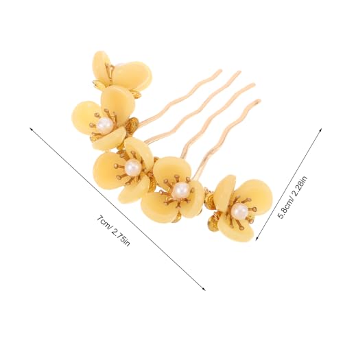 HAMPPLIES Vintage Jade Blumen Haarspange Leichter Haarkamm mit Eleganter Blüten Design Komfortabler Retro Haarpin für Hochzeit Party Braut und Damen Vielseitiges Haarschmuck Zubehör von HAMPPLIES