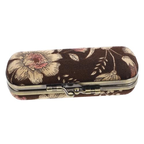 HAMPPLIES Vintage Lippenstift Aufbewahrungsbox mit Spiegel Kompakter Lippenstift Organizer mit Blumenmuster Kratzfeste Kosmetikbox für Damen und Münzbehälter von HAMPPLIES
