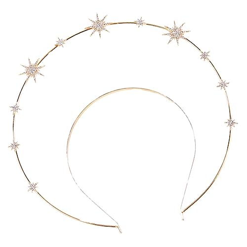 HAMPPLIES Vintage Mary Krone Stirnband Damen Party Haarreif Barocke Göttin Haarschmuck Sternenmotiv für Fotoshootings und Kostümfeiern von HAMPPLIES
