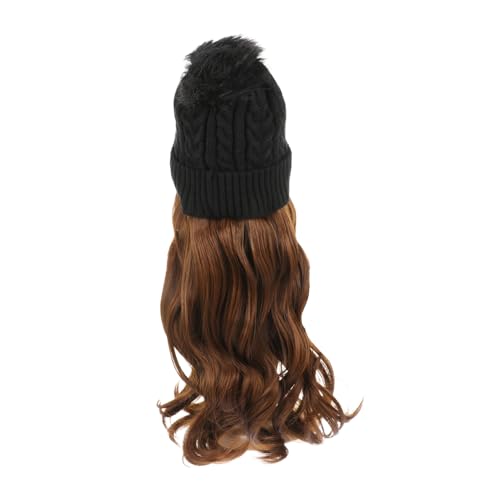 HAMPPLIES Warme Strickmütze mit Langem Lockigem Haarteil Einteiliges Damen Hut Perücke Atmungsaktiv Weich Modisch für Herbst Winter Natürlicher Look Bequeme Kopfbedeckung HAMPPLIES Warme Strickmütze mit Langem Lockigem Haarteil Einteiliges Damen Hut Perücke Atmungsaktiv Weich Modisch für Herbst Winter Natürlicher Look Bequeme Kopfbedeckung von HAMPPLIES