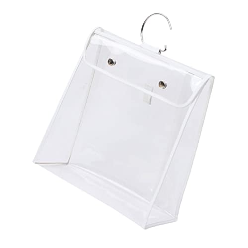 HAMPPLIES Wasserdichter Transparenter TPU Aufbewahrungsbeutel mit Aufhängung Tragbare Leichte Organizer Tasche für Kosmetik Reise und Alltag Strapazierfähig und Modisch Mini Weiß von HAMPPLIES