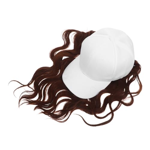 HAMPPLIES Weißer Baseballhut mit Langem Lockigem Haar Synthetische Perücke Integriert Modische Kappe mit Sonnenschutz Bequemes Material Zeitsparend für Damen Outdoor und Reisen HAMPPLIES Weißer Baseballhut mit Langem Lockigem Haar Synthetische Perücke Integriert Modische Kappe mit Sonnenschutz Bequemes Material Zeitsparend für Damen Outdoor und Reisen von HAMPPLIES