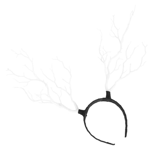 HAMPPLIES Weißes Rentiergeweih Haarreif Damen Weihnachts Haarschmuck Geweih Design Langlebig und Bequem für Party Kostüm und Festliche Dekoration von HAMPPLIES