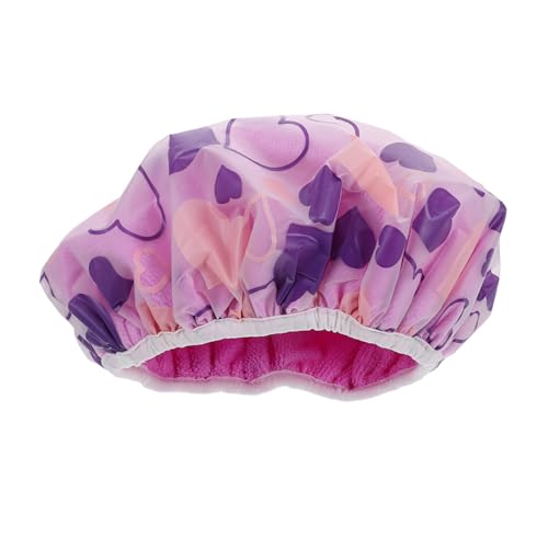 HAMPPLIES Wiederverwendbare Damen Duschhaube mit Doppelter Schicht Herzförmiges Design Hochabsorbierendes Handtuchmaterial Schutz vor Hitzeschäden Trocken Dauerwellenhaube für Effektive von HAMPPLIES