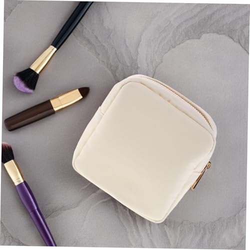 HAMPPLIES wasserdichte Kosmetiktasche Reise -Make -up -Beutel für Frauen schminktasche reißverschlusstasche Make-up-Reise-Organizer-Tasche Cosmetics case Beauty Organizer Nylon Beige von HAMPPLIES