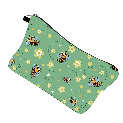HAMPPLIES wasserdichte Kosmetiktasche mit Bienenmotiv Multifunktionaler Kulturbeutel Leichter Schminkbeutel für Damen Geräumig und Strapazierfähig für Reisen und Alltag von HAMPPLIES