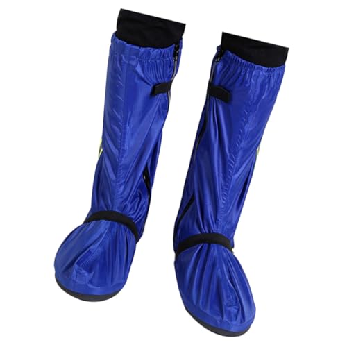 HAMPPLIES wasserdichte Oxford Schuhüberzieher Hoher Regenschutz rutschfest Verstellbar für Damen und Herren bei Regen Schnee Outdoor Reise Angeln Strand Blau von HAMPPLIES