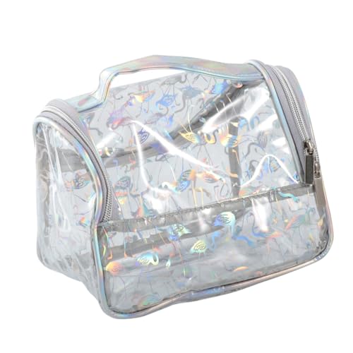 HAMPPLIES wasserdichte PVC Kosmetiktasche Damen Große Transparente Make Up Tasche Flamingo Muster Reise Kulturbeutel mit Hoher Kapazität für Toilettenartikel und Beauty Essentials von HAMPPLIES