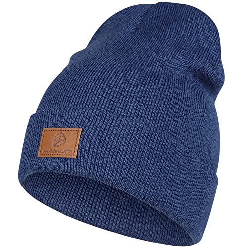 HAMUNI Beanie Mütze für Herren Damen, Klassische Wintermützen Bequem Atmungsaktiv Weich Acryl Beanie Hat Strickmütze Vintage Einfarbig Strick Bündchen Beanies Unisex von HAMUNI