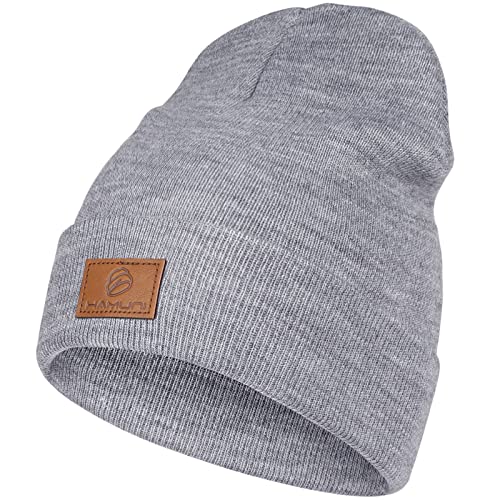 HAMUNI Beanie Mütze für Herren Damen, Klassische Wintermützen Bequem Atmungsaktiv Weich Acryl Beanie Hat Strickmütze Vintage Einfarbig Strick Bündchen Beanies Unisex von HAMUNI