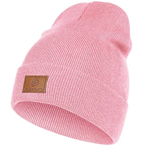 HAMUNI Beanie Mütze für Herren Damen, Klassische Wintermützen Bequem Atmungsaktiv Weich Acryl Beanie Hat Strickmütze Vintage Einfarbig Strick Bündchen Beanies Unisex von HAMUNI