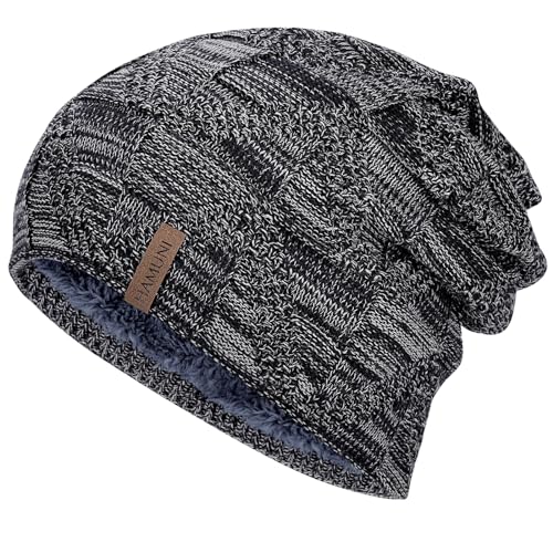HAMUNI Mütze Damen - Atmungsaktiv Strickmütze Herren - Slouch Beanie Mütze mit Weichem Fleece Innenfutter - Unisex Wintermütze - Klassische Herren Damen Mütze für Herbst Winter Frühjahr (Farbmischung) von HAMUNI