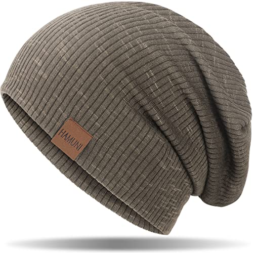 HAMUNI Mütze Damen Slouch Beanie Mütze Herren Elastisch Weich Bequem Jersey Mütze Klassische Mode Longbeanie perfekt für Frühling Herbst und Winter (Grün) von HAMUNI