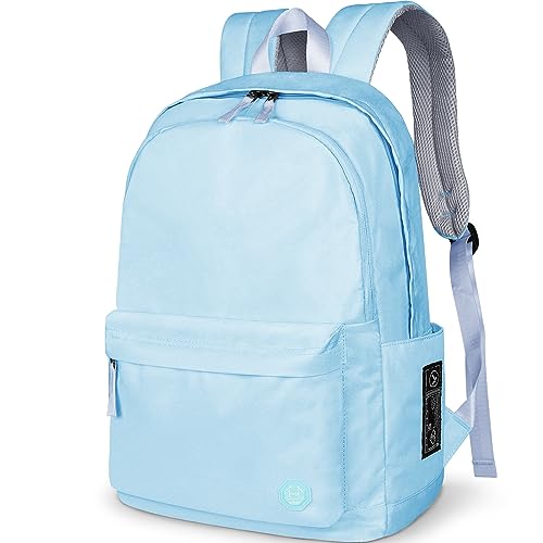 HAMUNI Rucksack Damen Herren, Schulrucksäcke Mädchen Jungen Teenager 15.6 Zoll Laptop Daypack Hochschule Rucksack für Reisen Arbeit Täglicher (Blau) von HAMUNI