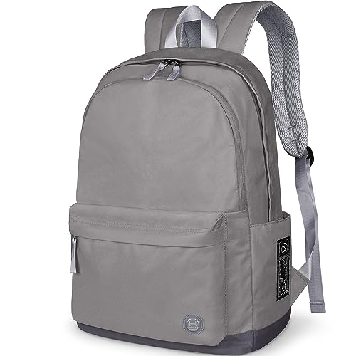 HAMUNI Rucksack Damen Herren, Schulrucksäcke Mädchen Jungen Teenager 15.6 Zoll Laptop Daypack Hochschule Rucksack für Reisen Arbeit Täglicher (Grau) von HAMUNI