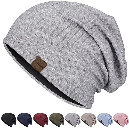 HAMUNI Slouchy Beanie Hip-Hop Weiche Leichte Laufende Beanie Mütze Atmungsaktivität Erwachsene Zwerg Hüte Chemo Cap Schädel Cap für Herren Damen von HAMUNI