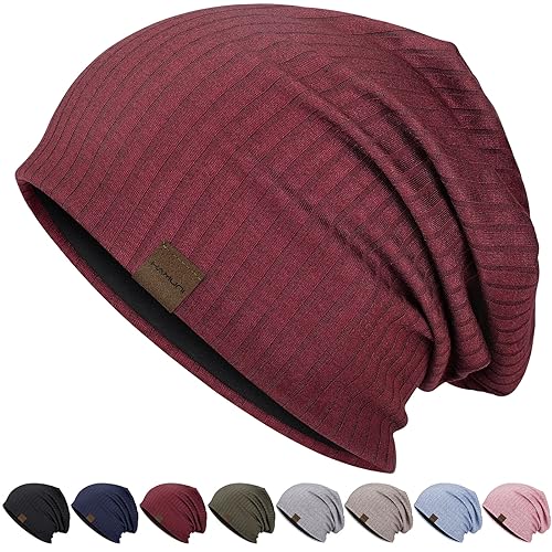 HAMUNI Slouchy Beanie Hip-Hop Weiche Leichte Laufende Beanie Mütze Atmungsaktivität Erwachsene Zwerg Hüte Chemo Cap Schädel Cap für Herren Damen von HAMUNI