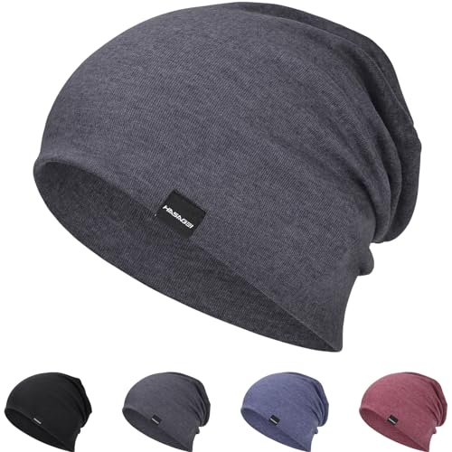 Mütze Herren Damen Leichte Slouch Beanie Mütze Weiche Dünne Mütze Atmungsaktiv Elastisch Longbeanie für Frühling Herbst und Winter von HAMUNI