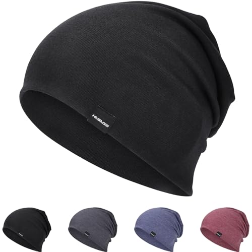 Mütze Herren Damen Leichte Slouch Beanie Mütze Weiche Dünne Mütze Atmungsaktiv Elastisch Longbeanie für Frühling Herbst und Winter von HAMUNI