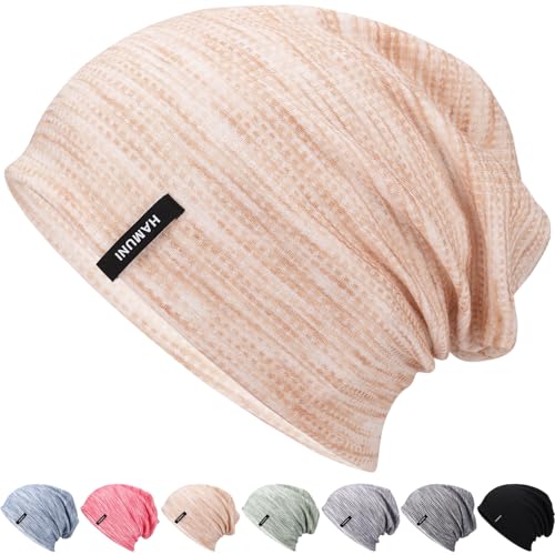 Mütze Herren Slouch Beanie Mütze Damen Leicht Winddichte Dünne Mütze Weiche Atmungsaktiv Longbeanie Ideal für Frühling Herbst und Winter von HAMUNI