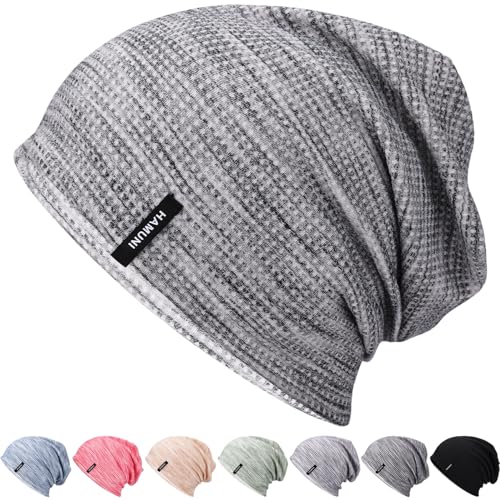 Mütze Herren Slouch Beanie Mütze Damen Leicht Winddichte Dünne Mütze Weiche Atmungsaktiv Longbeanie Ideal für Frühling Herbst und Winter von HAMUNI