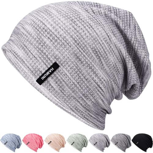 Mütze Herren Slouch Beanie Mütze Damen Leicht Winddichte Dünne Mütze Weiche Atmungsaktiv Longbeanie Ideal für Frühling Herbst und Winter von HAMUNI
