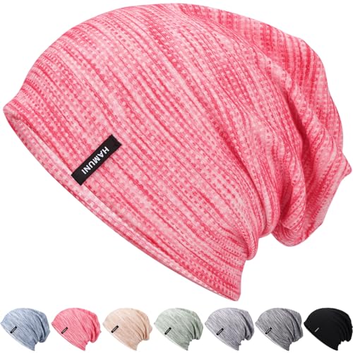 Mütze Herren Slouch Beanie Mütze Damen Leicht Winddichte Dünne Mütze Weiche Atmungsaktiv Longbeanie Ideal für Frühling Herbst und Winter von HAMUNI