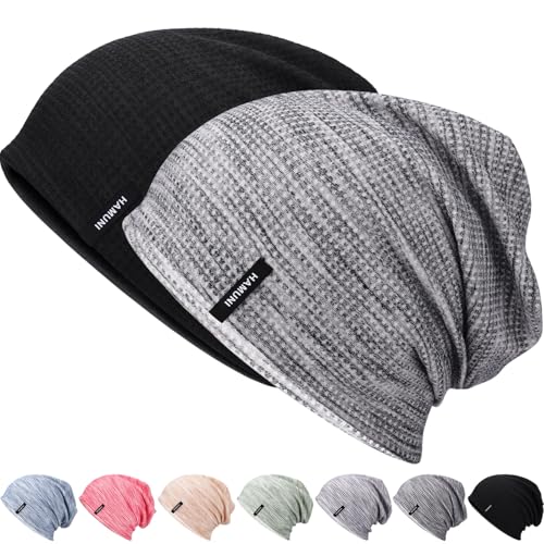 Mütze Herren Slouch Beanie Mütze Damen Leicht Winddichte Dünne Mütze Weiche Atmungsaktiv Longbeanie Ideal für Frühling Herbst und Winter von HAMUNI