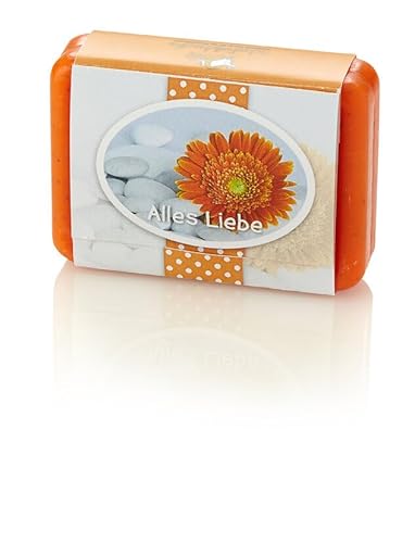 Schafmilchseife Ovis Sanddorn Klappkarte "Alles Liebe" Geschenke Weihnachtskarte Grußkarte Naturseife Seife Stückseife von HAN-SEN