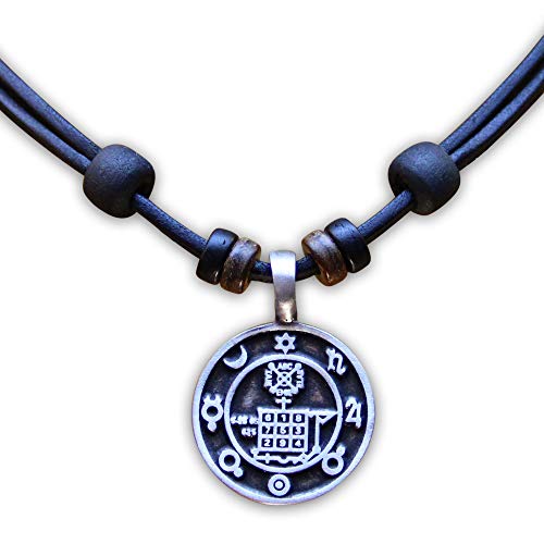 HANA LIMA Halskette Glücksamulett Lederkette Herren Damen Metallanhänger von HANA LIMA